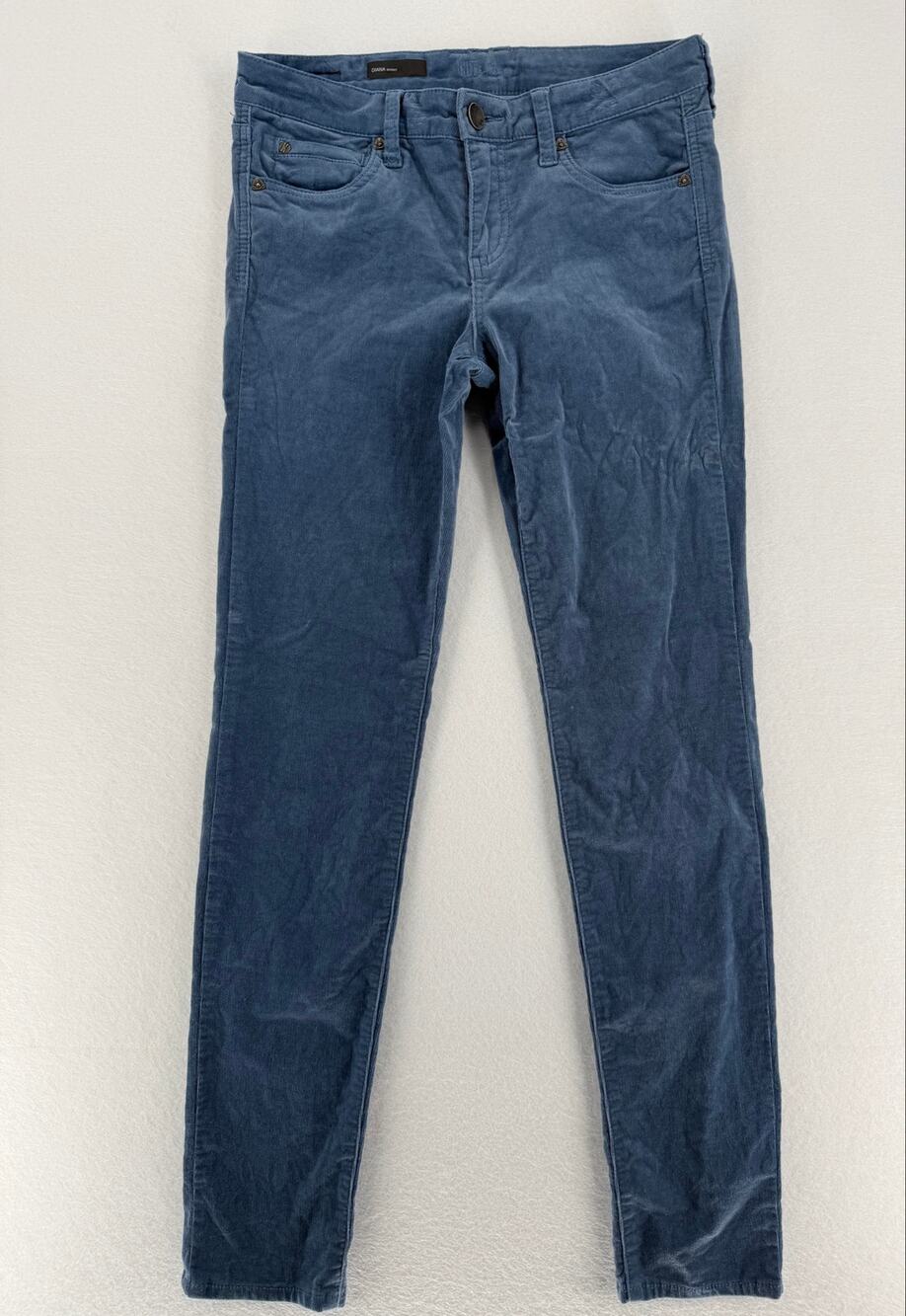 KUT From The Kloth Diana Skinny Corduroy Pants Womens 6 Blue Stretch 39"